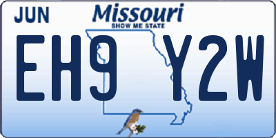 MO license plate EH9Y2W