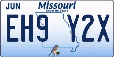 MO license plate EH9Y2X