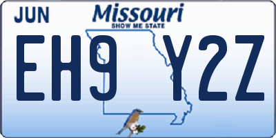 MO license plate EH9Y2Z