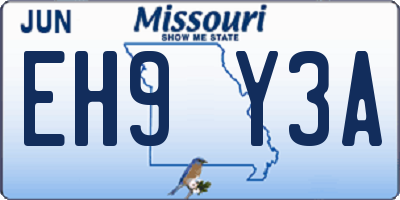 MO license plate EH9Y3A