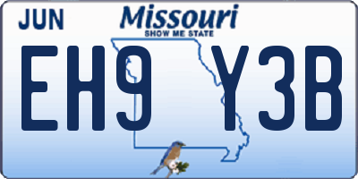MO license plate EH9Y3B