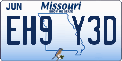 MO license plate EH9Y3D