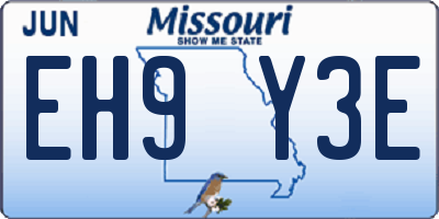 MO license plate EH9Y3E