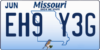 MO license plate EH9Y3G