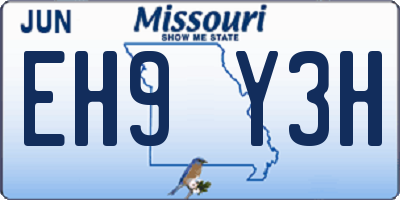 MO license plate EH9Y3H