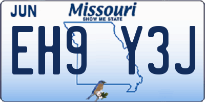 MO license plate EH9Y3J