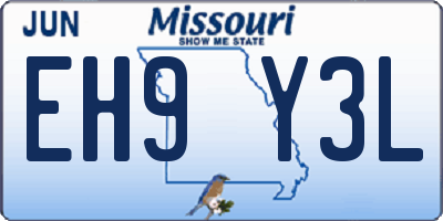 MO license plate EH9Y3L