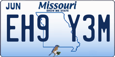 MO license plate EH9Y3M