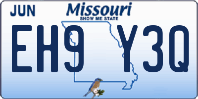 MO license plate EH9Y3Q