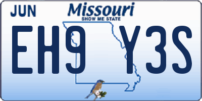 MO license plate EH9Y3S