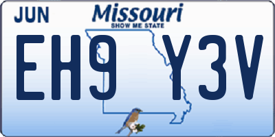 MO license plate EH9Y3V