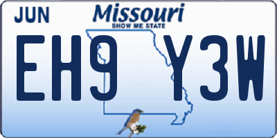 MO license plate EH9Y3W
