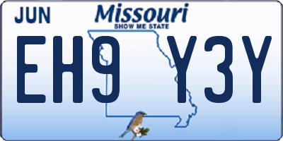 MO license plate EH9Y3Y