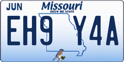MO license plate EH9Y4A