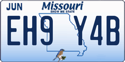 MO license plate EH9Y4B