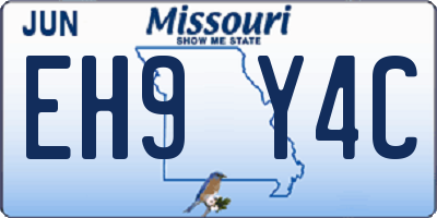 MO license plate EH9Y4C