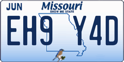 MO license plate EH9Y4D