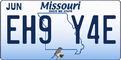 MO license plate EH9Y4E