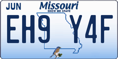 MO license plate EH9Y4F