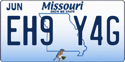 MO license plate EH9Y4G