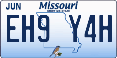 MO license plate EH9Y4H