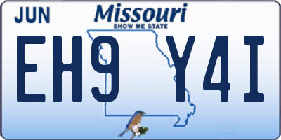 MO license plate EH9Y4I