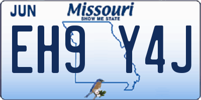 MO license plate EH9Y4J