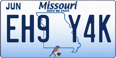 MO license plate EH9Y4K