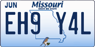 MO license plate EH9Y4L