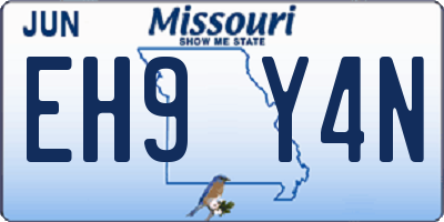 MO license plate EH9Y4N