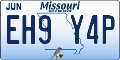 MO license plate EH9Y4P