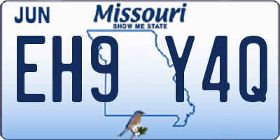 MO license plate EH9Y4Q