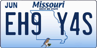 MO license plate EH9Y4S