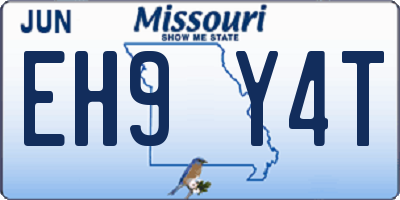 MO license plate EH9Y4T