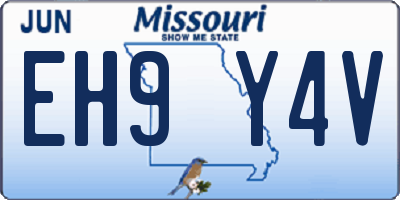 MO license plate EH9Y4V