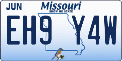 MO license plate EH9Y4W