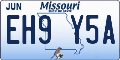 MO license plate EH9Y5A