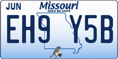 MO license plate EH9Y5B