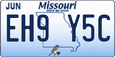 MO license plate EH9Y5C