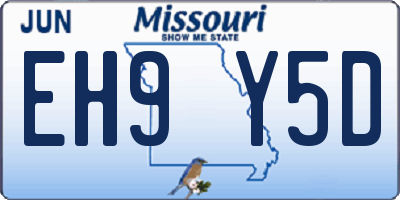 MO license plate EH9Y5D