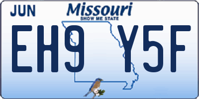 MO license plate EH9Y5F