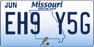 MO license plate EH9Y5G