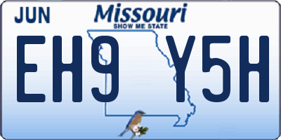 MO license plate EH9Y5H