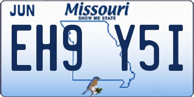 MO license plate EH9Y5I