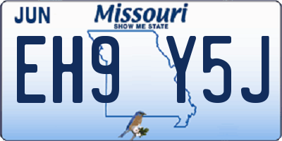 MO license plate EH9Y5J