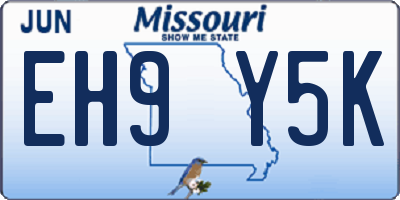 MO license plate EH9Y5K