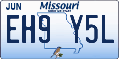 MO license plate EH9Y5L