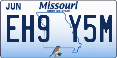 MO license plate EH9Y5M