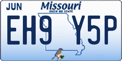 MO license plate EH9Y5P