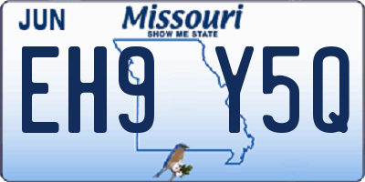 MO license plate EH9Y5Q